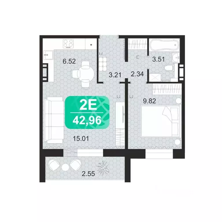 2-к кв. Забайкальский край, Чита ул. Богдана Хмельницкого, 14 (42.96 ... - Фото 1