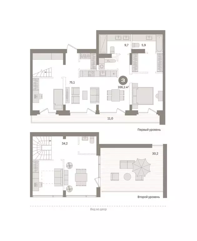 3-комнатная квартира: Тюмень, Причальная улица, 7 (166.1 м) - Фото 2