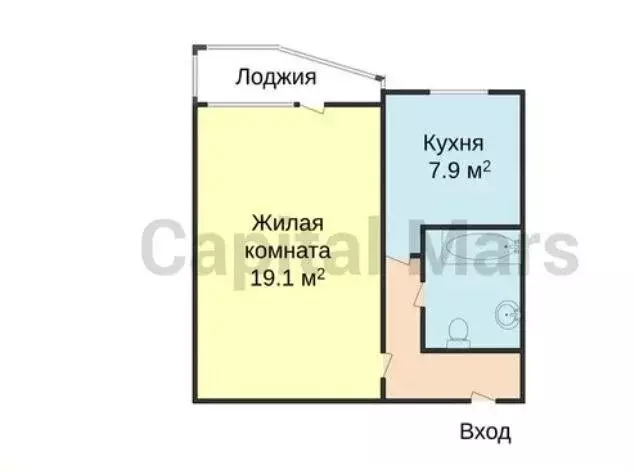 1-комнатная квартира: Москва, Ангелов переулок, 13с1 (40 м) - Фото 1