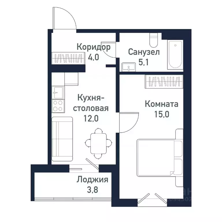 1-к кв. Челябинская область, Челябинский городской округ, пос. ... - Фото 0