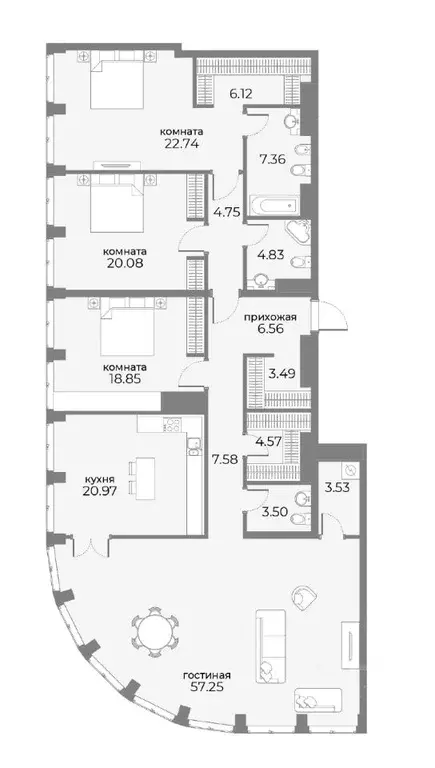 4-к кв. Москва Дружинниковская ул., 15 (161.2 м) - Фото 0