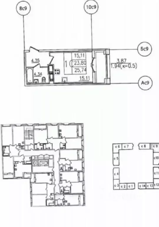 Студия Санкт-Петербург ул. Типанова, 22 (23.8 м) - Фото 2
