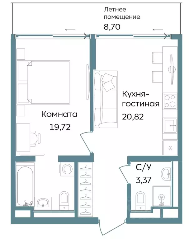 1-к кв. Крым, Саки  (52.61 м) - Фото 1