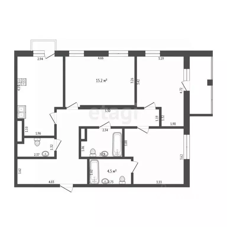 3-к кв. Тюменская область, Тюмень ул. Александра Протозанова, 8 (86.2 ... - Фото 1