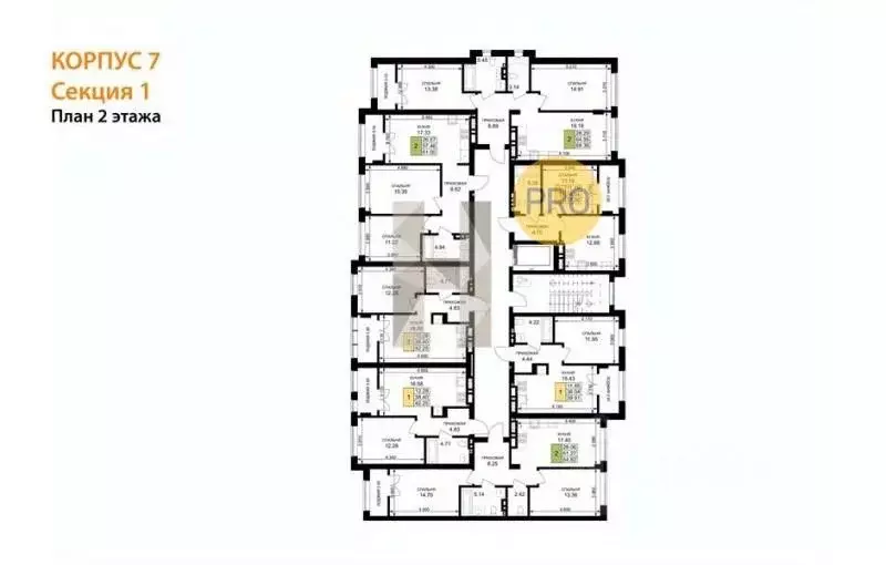 2-к кв. Калининградская область, Гурьевск Включи жилой комплекс (68.38 ... - Фото 2