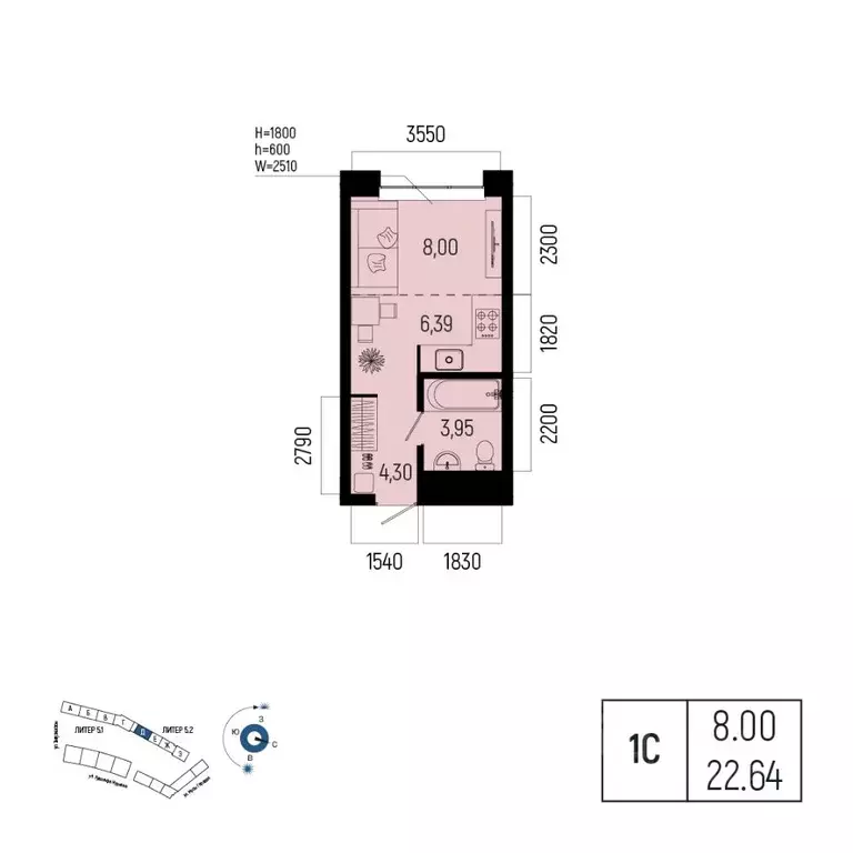 1-к кв. Башкортостан, Уфа Глумилино-1 мкр, Новатор жилой комплекс ... - Фото 1