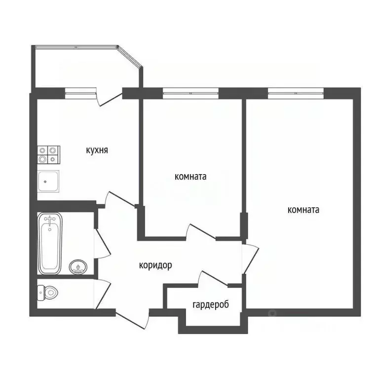 2-к кв. Воронежская область, Воронеж ул. Саврасова, 86 (55.3 м) - Фото 2