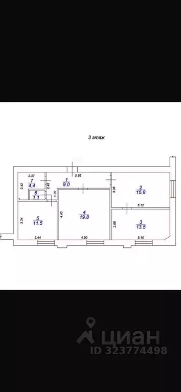3-к кв. Тверская область, Тверь ул. Вагжанова, 16 (75.1 м) - Фото 2