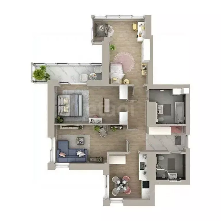 3-к кв. Пермский край, Пермь Ленская ул., 30 (87.0 м) - Фото 1