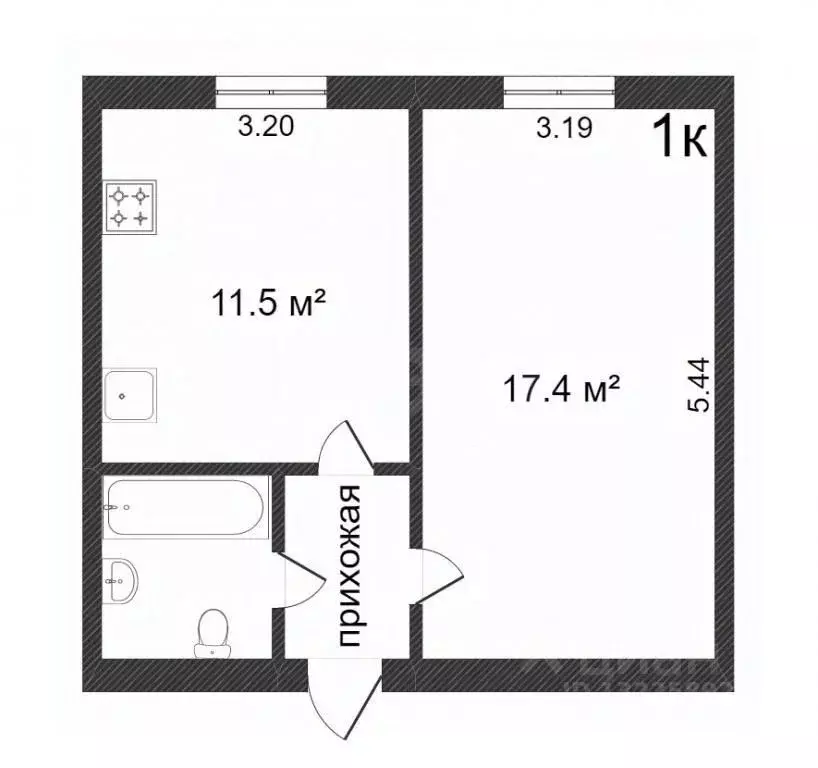 1-к кв. Вологодская область, Вологда Воркутинская ул., 7 (34.9 м) - Фото 2