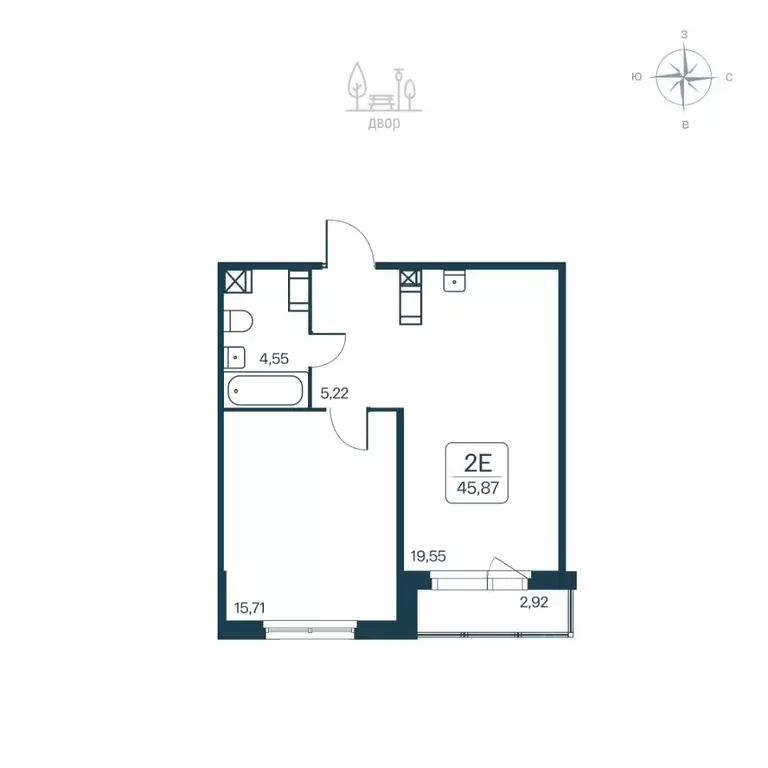 2-к кв. Ленинградская область, Всеволожский район, Заневское городское ... - Фото 1