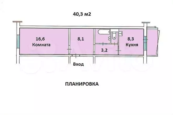 1-к. квартира, 40,3 м, 10/10 эт. - Фото 0