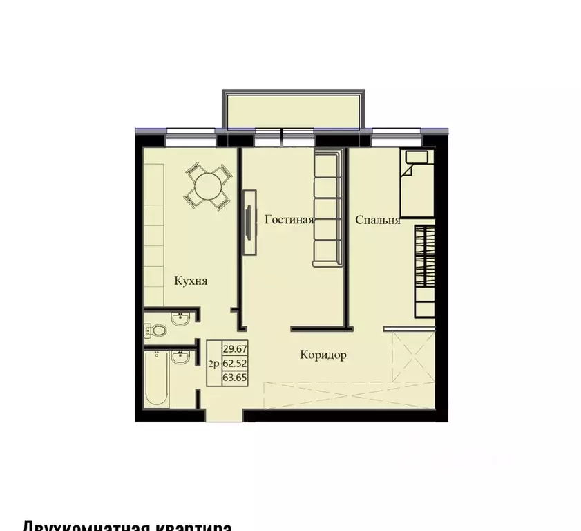 2-к кв. Красноярский край, Красноярск ул. Маерчака (63.65 м) - Фото 2
