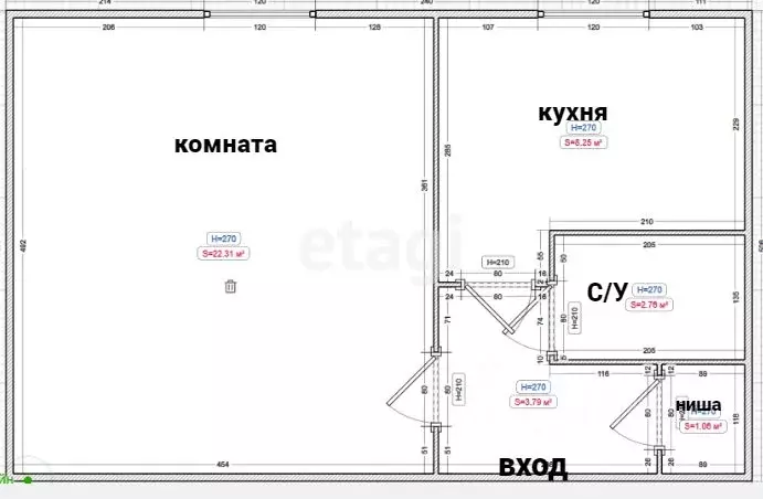 1-к кв. Приморский край, Владивосток ул. Карбышева, 28 (34.5 м) - Фото 1