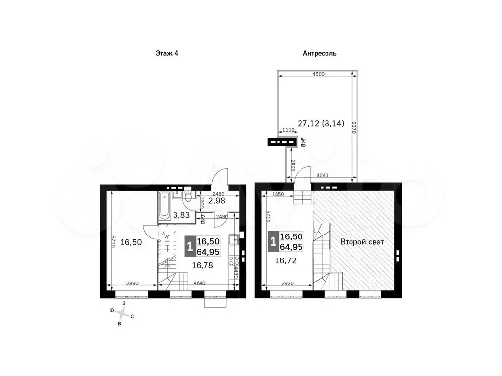 1-к. квартира, 65 м, 4/4 эт. - Фото 0