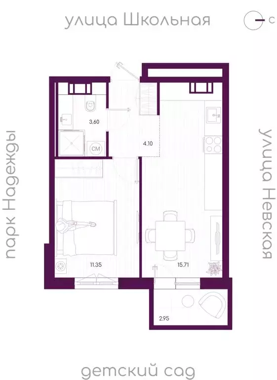 1-комнатная квартира: городской посёлок Дубровка, Школьная улица ... - Фото 1