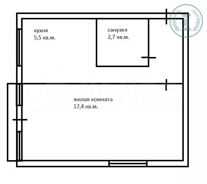 1-к. квартира, 30 м, 3/5 эт. - Фото 0