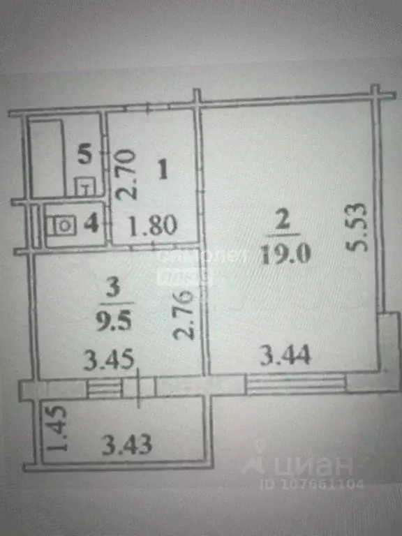 1-к кв. Липецкая область, Липецк ул. А.Г. Стаханова, 51 (37.3 м) - Фото 2