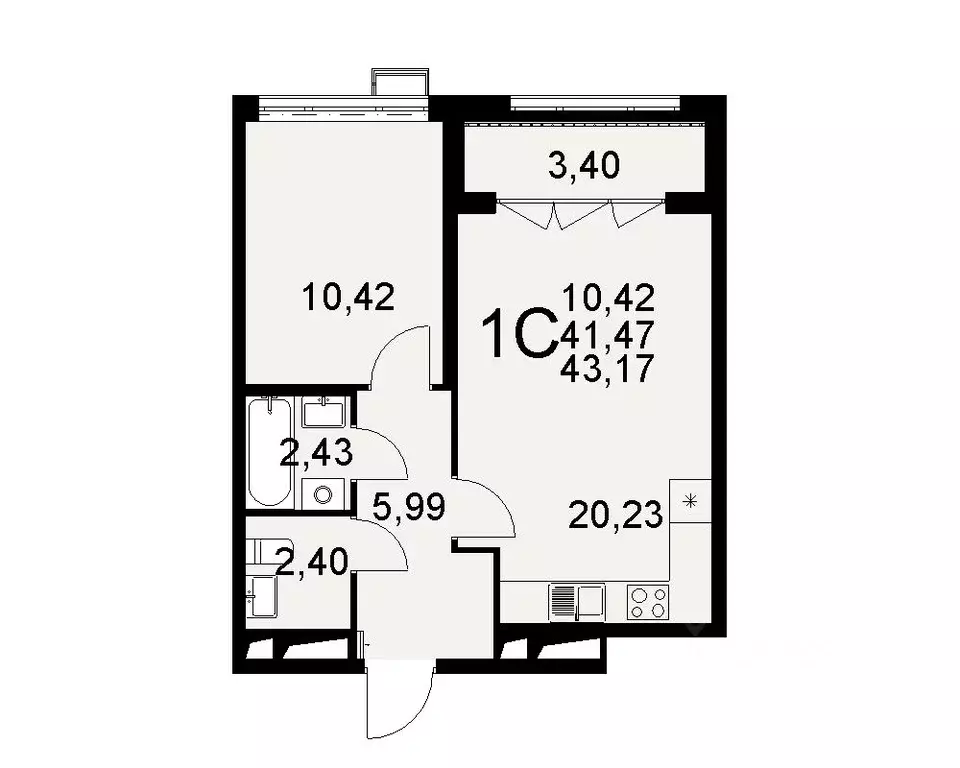 1-к кв. Тульская область, Тула Путейская ул., 11 (43.17 м) - Фото 0