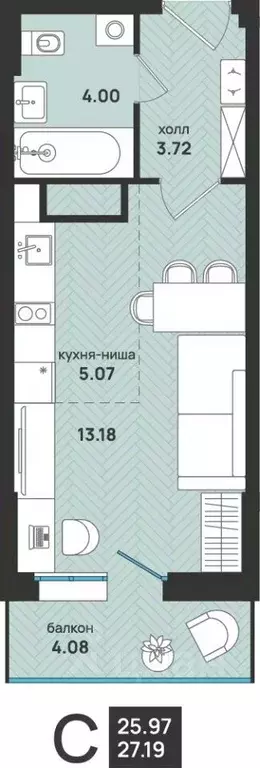 1-к кв. Архангельская область, Архангельск ул. Свободы, 16 (27.19 м) - Фото 0