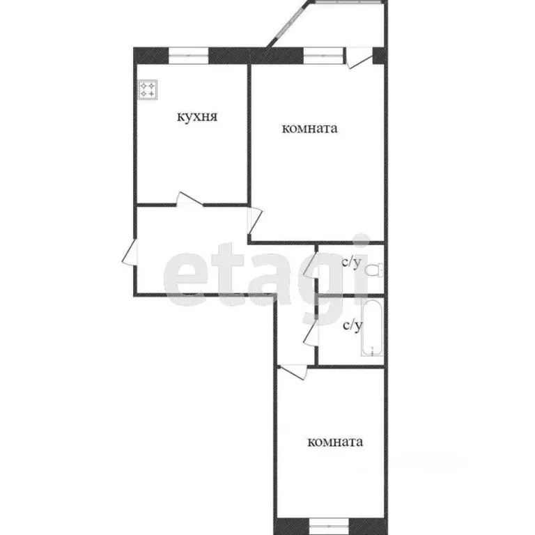 2-к кв. Ханты-Мансийский АО, Сургут Геологическая ул., 13/1 (61.0 м) - Фото 1