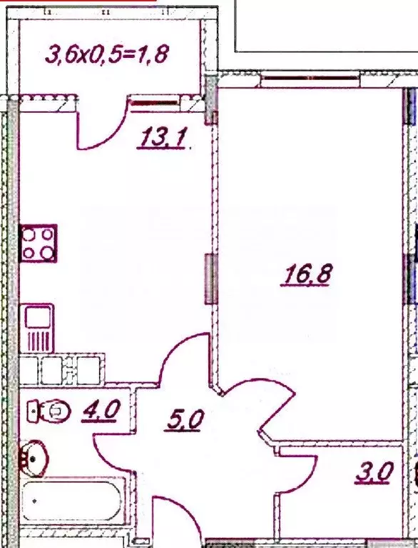 1-к кв. Краснодарский край, Анапа Таманская ул., 121к6 (46.0 м) - Фото 2
