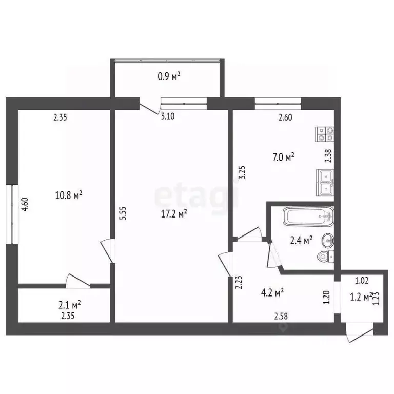 2-к кв. Крым, Евпатория просп. Победы, 15 (44.9 м) - Фото 2