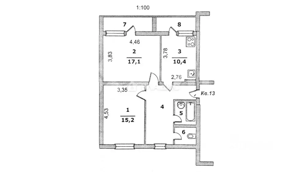 2-к кв. Белгородская область, Белгород ул. Буденного, 10а (59.7 м) - Фото 2
