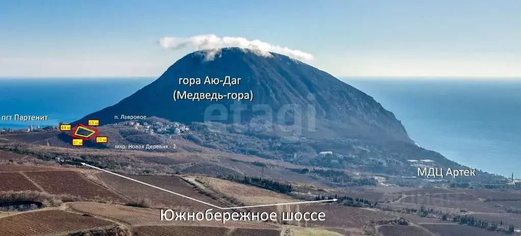 Участок в Крым, Ялта муниципальный округ, Гурзуф пгт  (11.0 сот.) - Фото 1