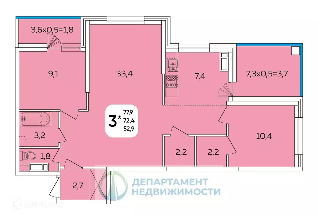 Продаётся 3-к квартира, 80 м - Фото 1