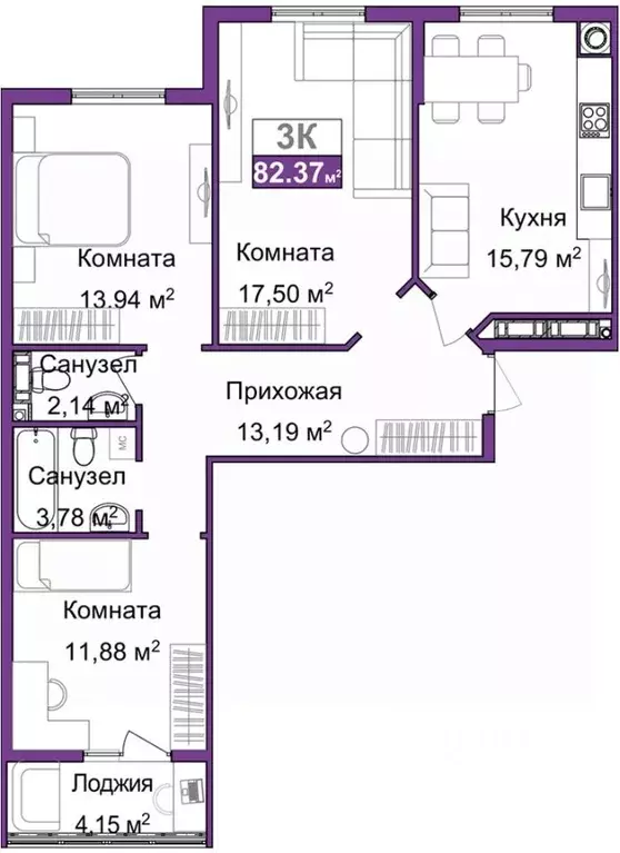 3-к кв. Крым, Симферополь ул. Батурина (80.39 м) - Фото 0