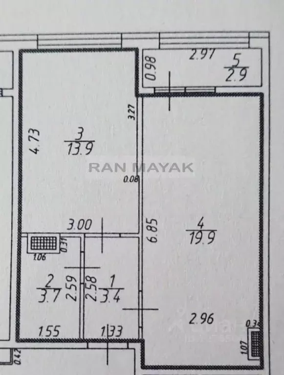 1-к кв. Адыгея, Майкоп ул. К.А. Васильева, 4 (42.7 м) - Фото 2