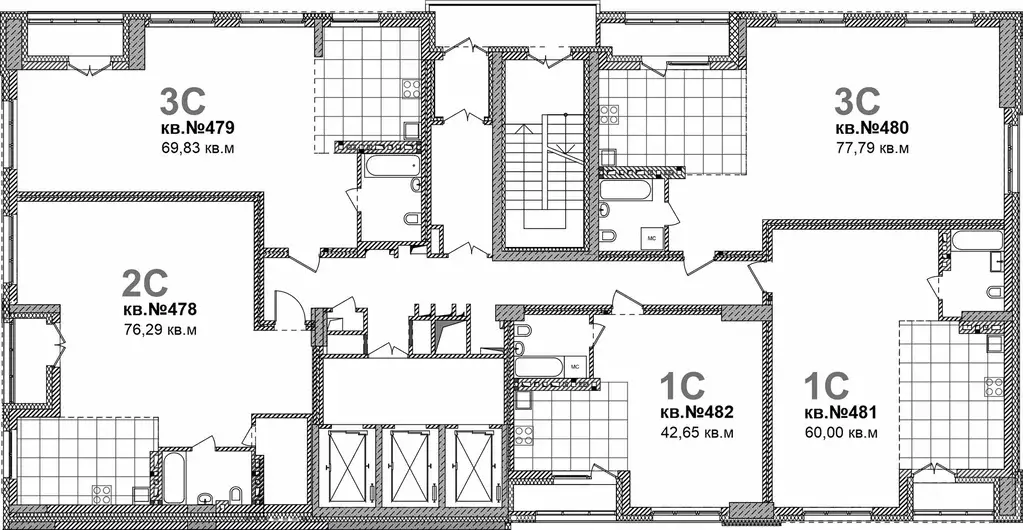 3-к кв. Новосибирская область, Новосибирск Садовая ул., 17 (77.79 м) - Фото 1