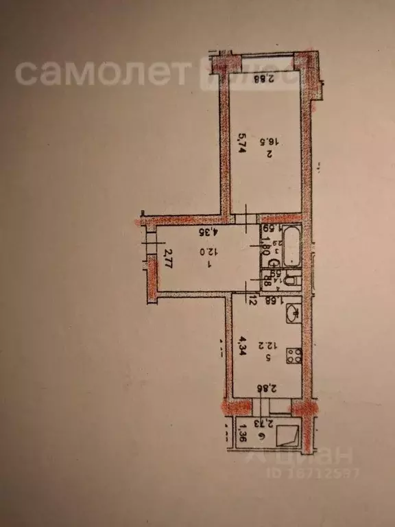 1-к кв. Марий Эл, Йошкар-Ола ул. Петрова, 27 (47.0 м) - Фото 1