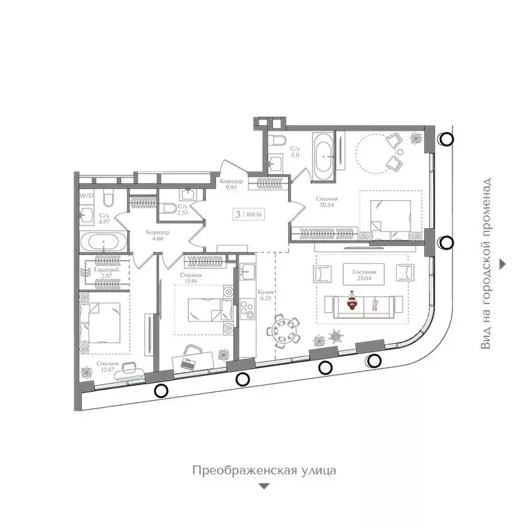 3-комнатная квартира: Москва, жилой комплекс Преображенская Площадь ... - Фото 1