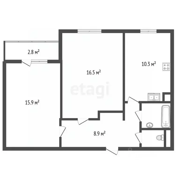 2-к кв. Санкт-Петербург ул. Шаврова, 15 (55.2 м) - Фото 2