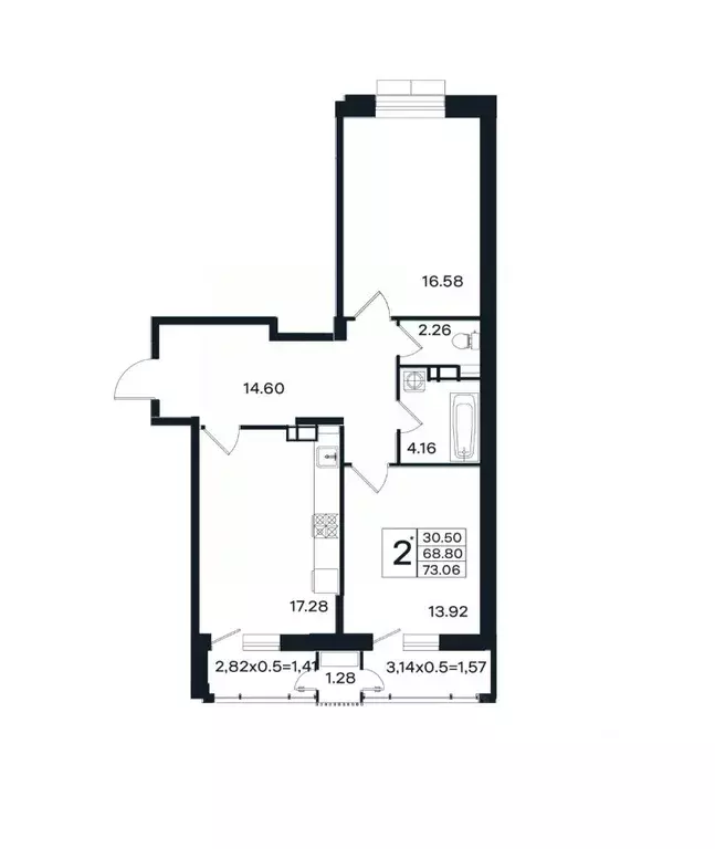 2-к кв. Краснодарский край, Краснодар ул. Шоссе Нефтяников, 26 (73.06 ... - Фото 0