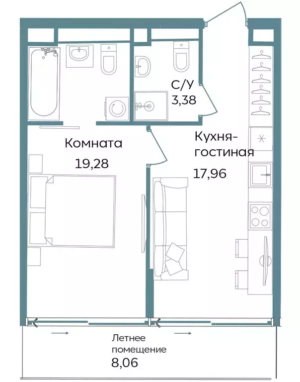 1-комнатная квартира: Республика Крым, Саки (48.68 м) - Фото 1