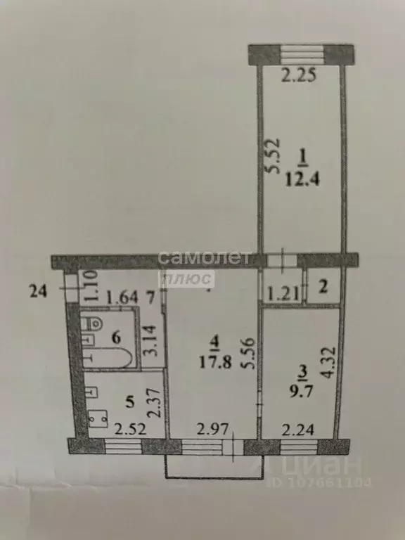 3-к кв. Липецкая область, Липецк Студеновская ул., 27 (54.4 м) - Фото 2