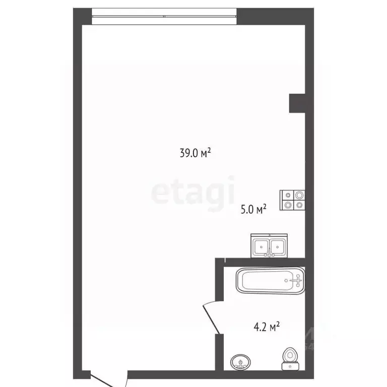 Студия Крым, Ялта ул. Киевская, 44 (39.0 м) - Фото 1