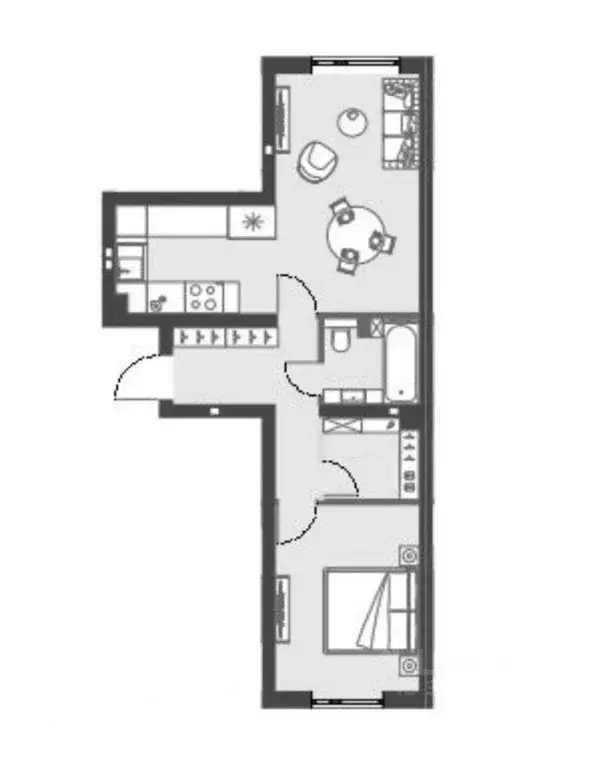 Квартира, 2 комнаты, 43 м - Фото 1