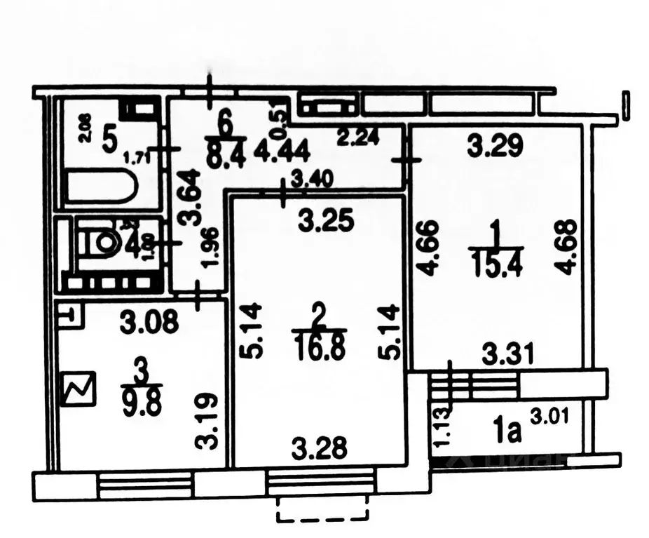 2-к кв. Москва Гродненская ул., 9 (55.2 м) - Фото 1