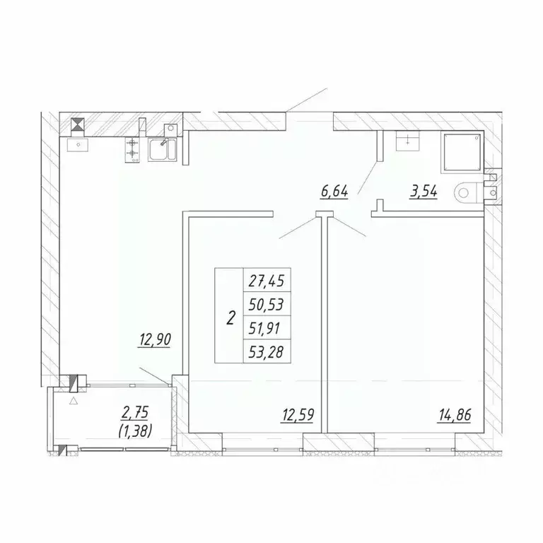 2-к кв. Калининградская область, Зеленоградск  (53.28 м) - Фото 1