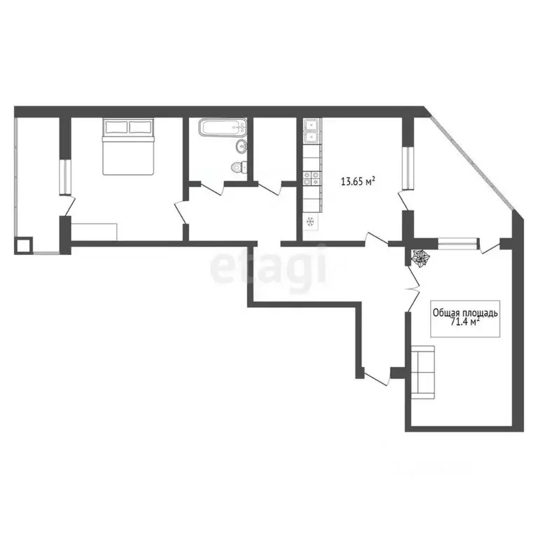 2-к кв. Новосибирская область, Бердск ул. Звездная, 4 (71.4 м) - Фото 2