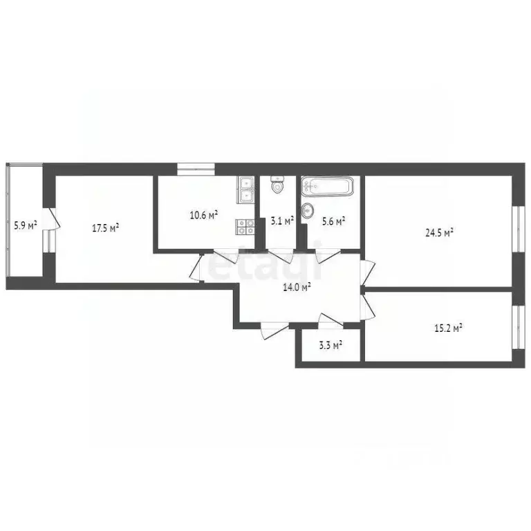 3-к кв. Ростовская область, Ростов-на-Дону ул. Оганова, 20с3 (94.2 м) - Фото 1