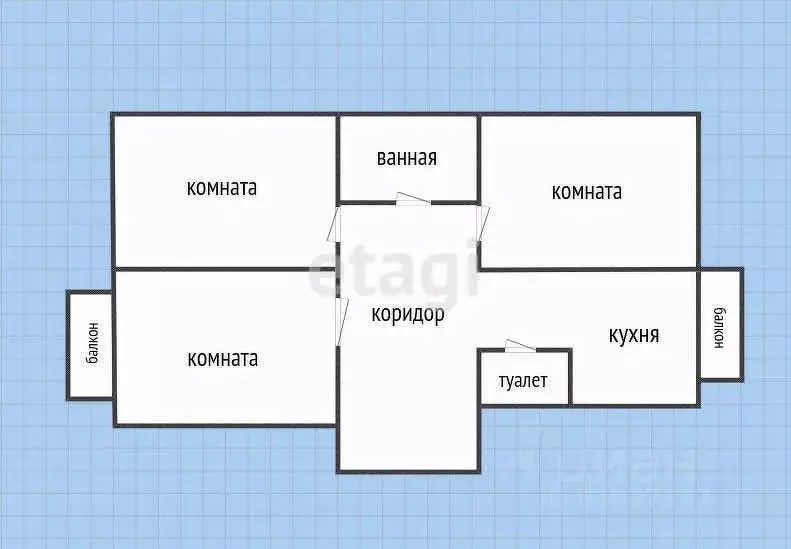 3-к кв. Краснодарский край, Горячий Ключ ул. Ленина, 147А (62.0 м) - Фото 1