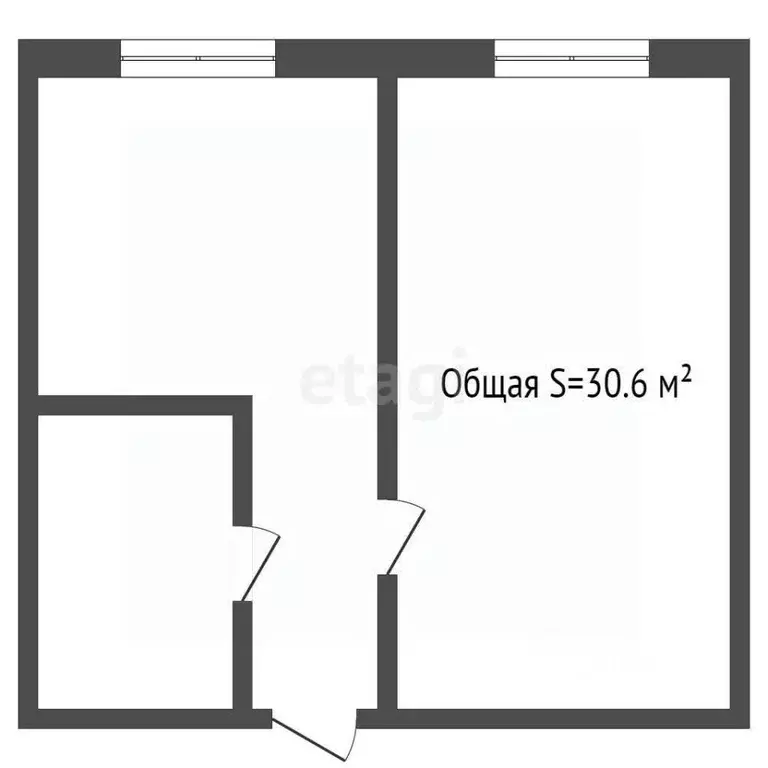 1-к кв. Брянская область, Фокино ул. Карла Маркса, 8 (30.6 м) - Фото 1