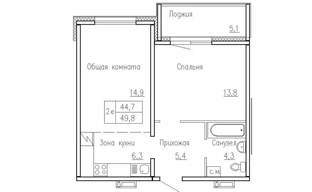 2-к кв. Новосибирская область, Новосибирский район, Краснообск рп, 3-й ... - Фото 0