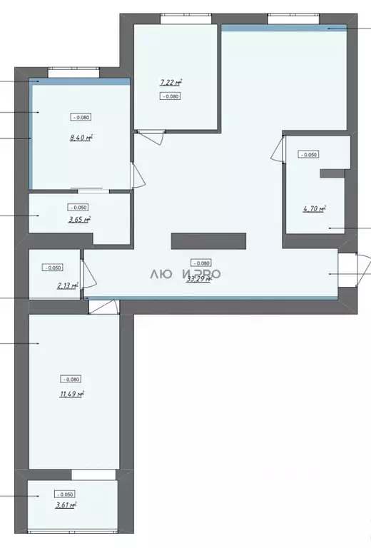 3-к кв. Башкортостан, Уфа ул. Булата Имашева, 3 (72.8 м) - Фото 2