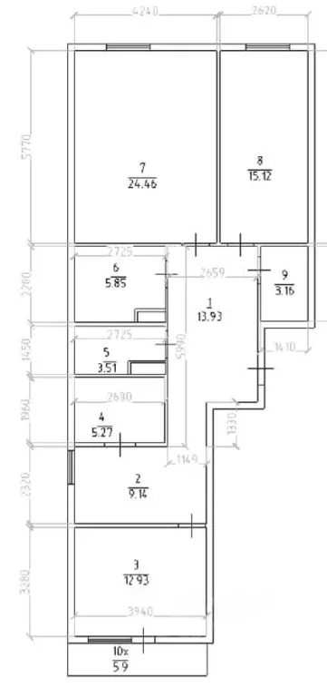 3-к кв. Ростовская область, Ростов-на-Дону ул. Оганова, 20с5 (100.0 м) - Фото 1